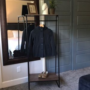 MERONA black pea coat button front with hood Sz M